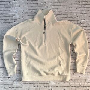Women’s Cream Quarter-Zip Pullover Sweater